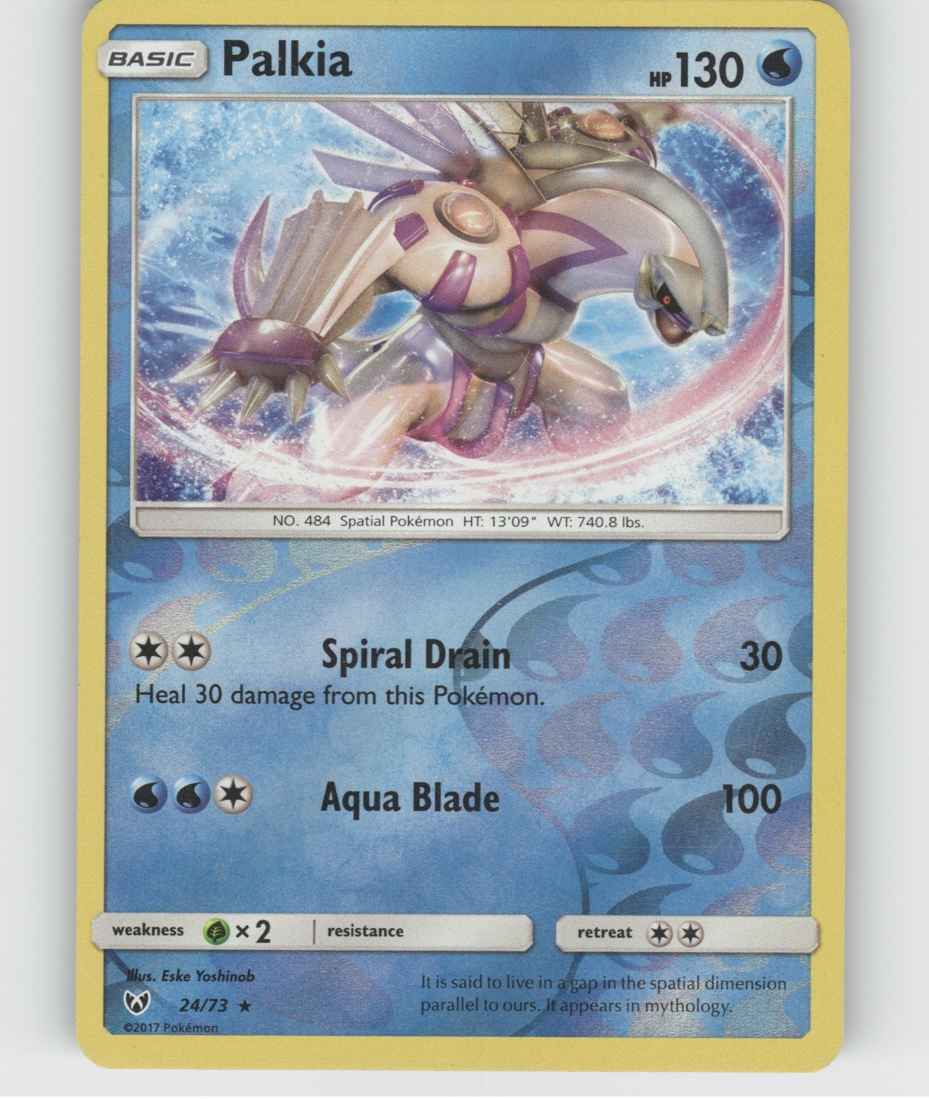 Palkia Reverse Holo Holo Rare Shining Legends 24/73 NM