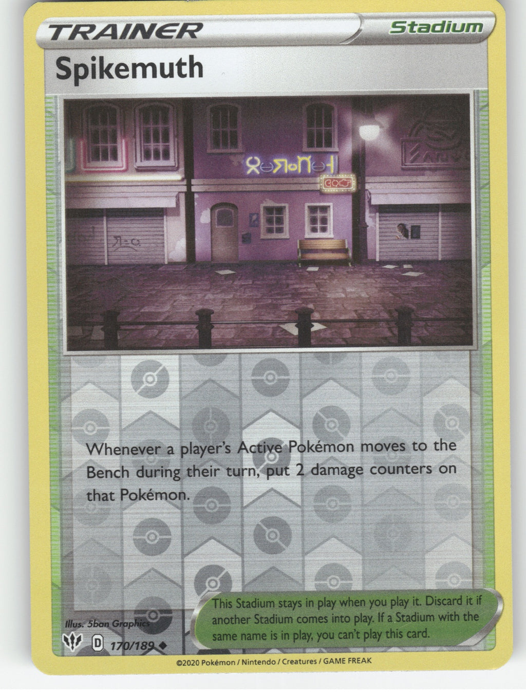 Spikemuth Reverse Holo Uncommon SWSH03: Darkness Ablaze 170/189 NM