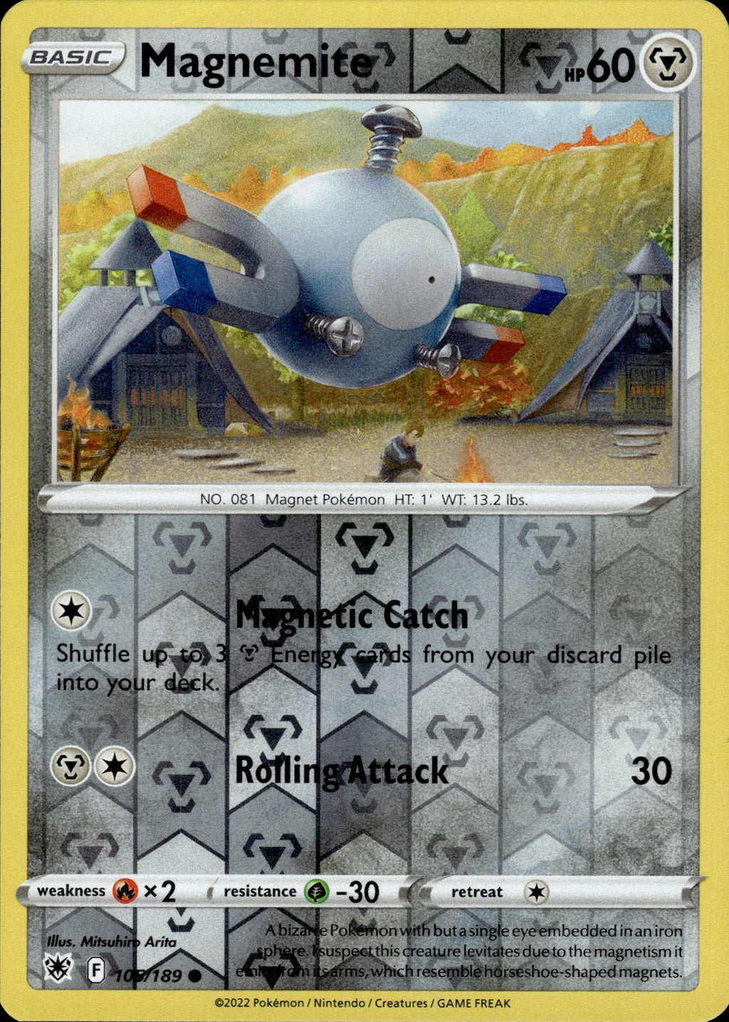 Magnemite Reverse Holo Common SWSH10: Astral Radiance 105/189 NM