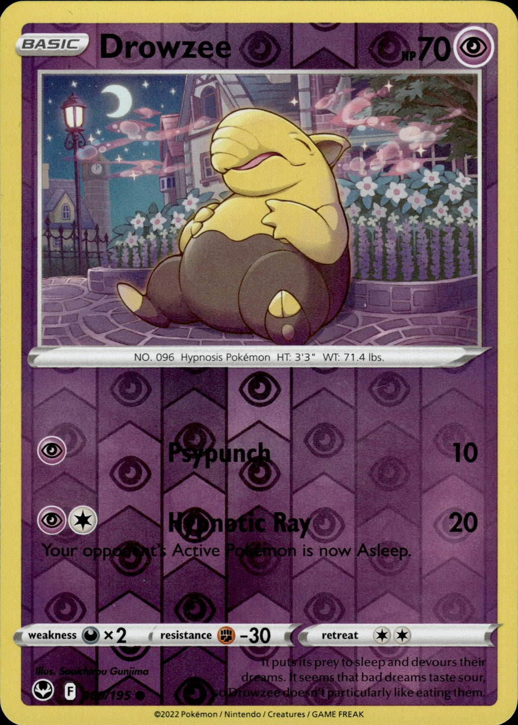 Drowzee Reverse Holo Common SWSH12: Silver Tempest 060/195 NM