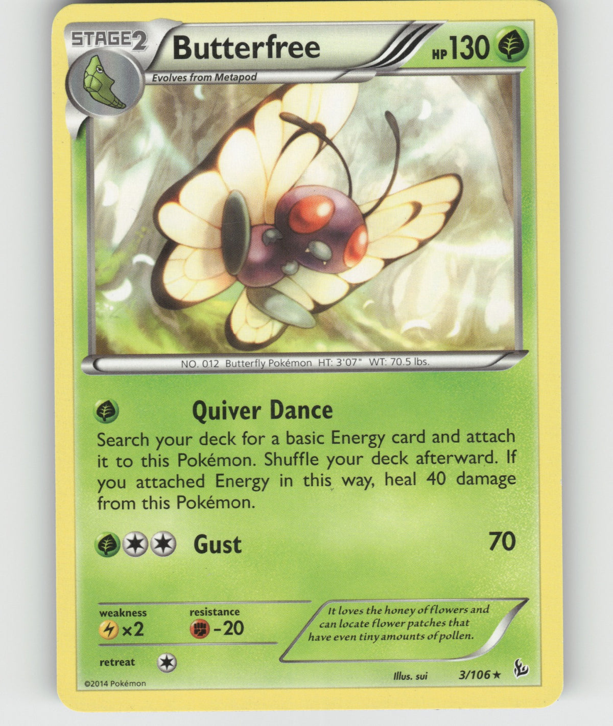 Butterfree Rare XY - Flashfire 3/106 NM