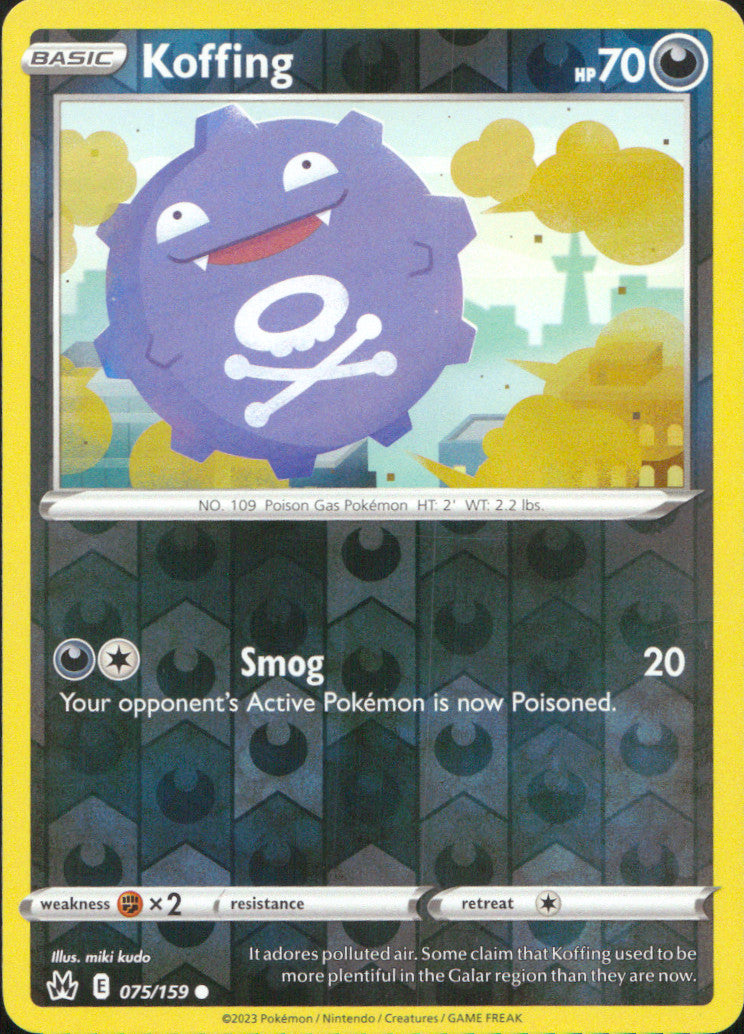 Koffing Reverse Holo Common SWSH: Crown Zenith 075/159 NM