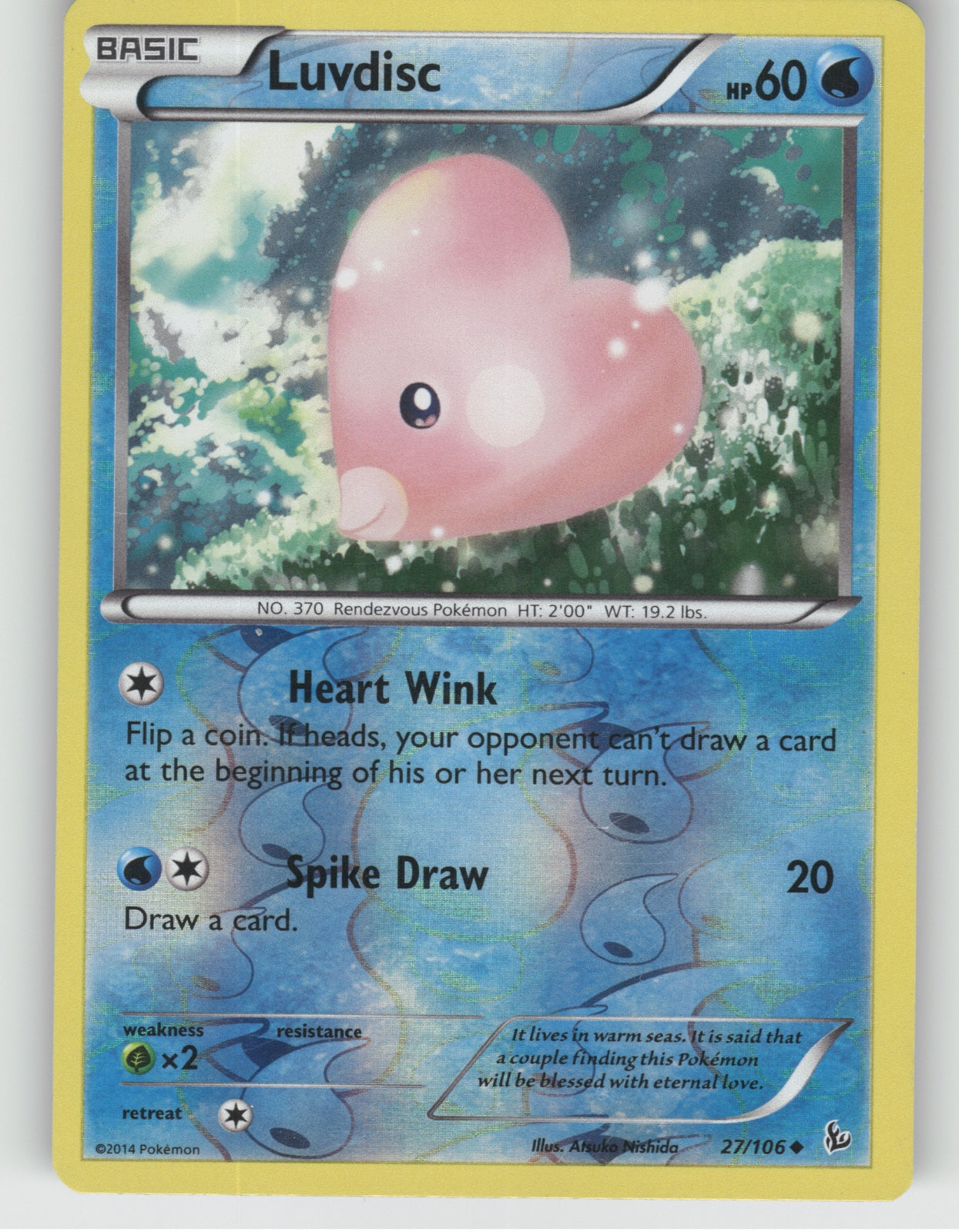 Luvdisc Reverse Holo Uncommon XY - Flashfire 27/106 NM