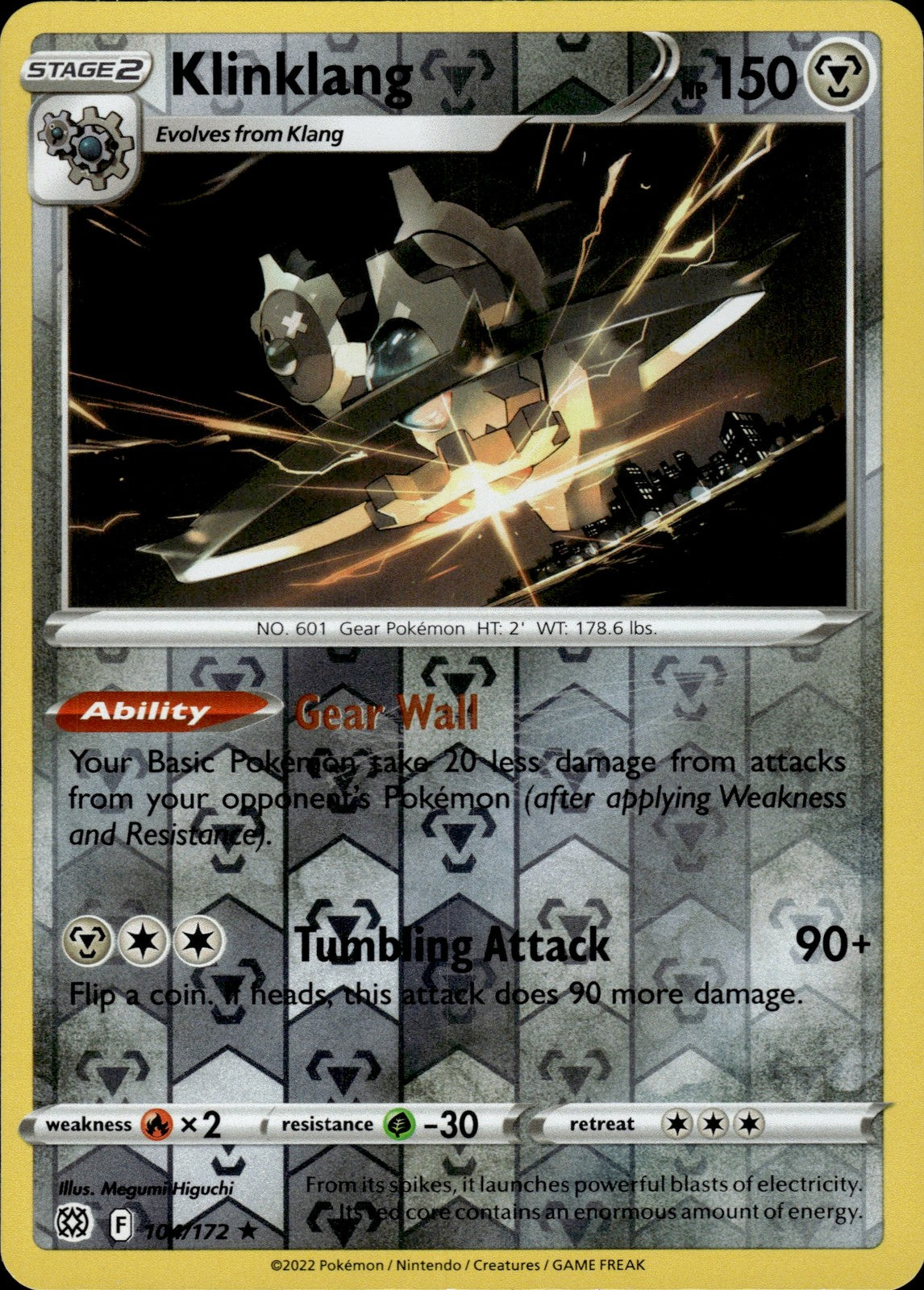 Klinklang Reverse Holo Rare SWSH09: Brilliant Stars 104/172 NM