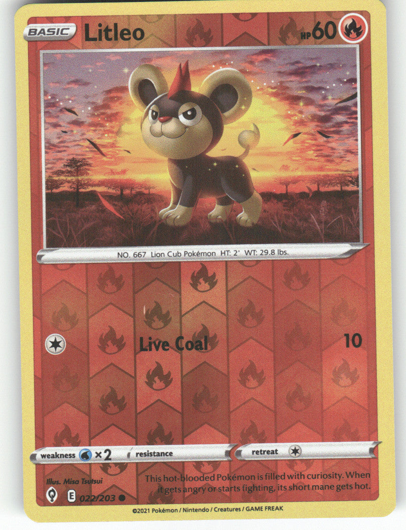 Litleo Reverse Holo Common SWSH07: Evolving Skies 022/203 NM