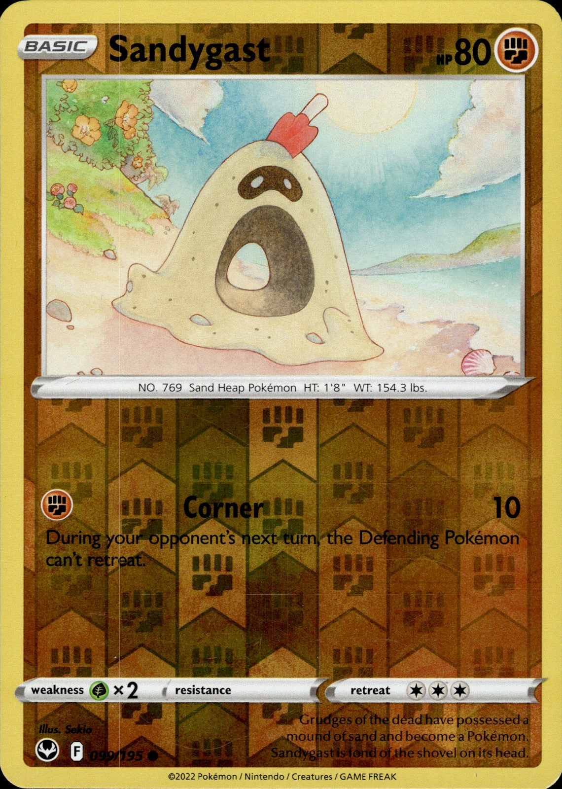 Sandygast Reverse Holo Common SWSH12: Silver Tempest 099/195 NM