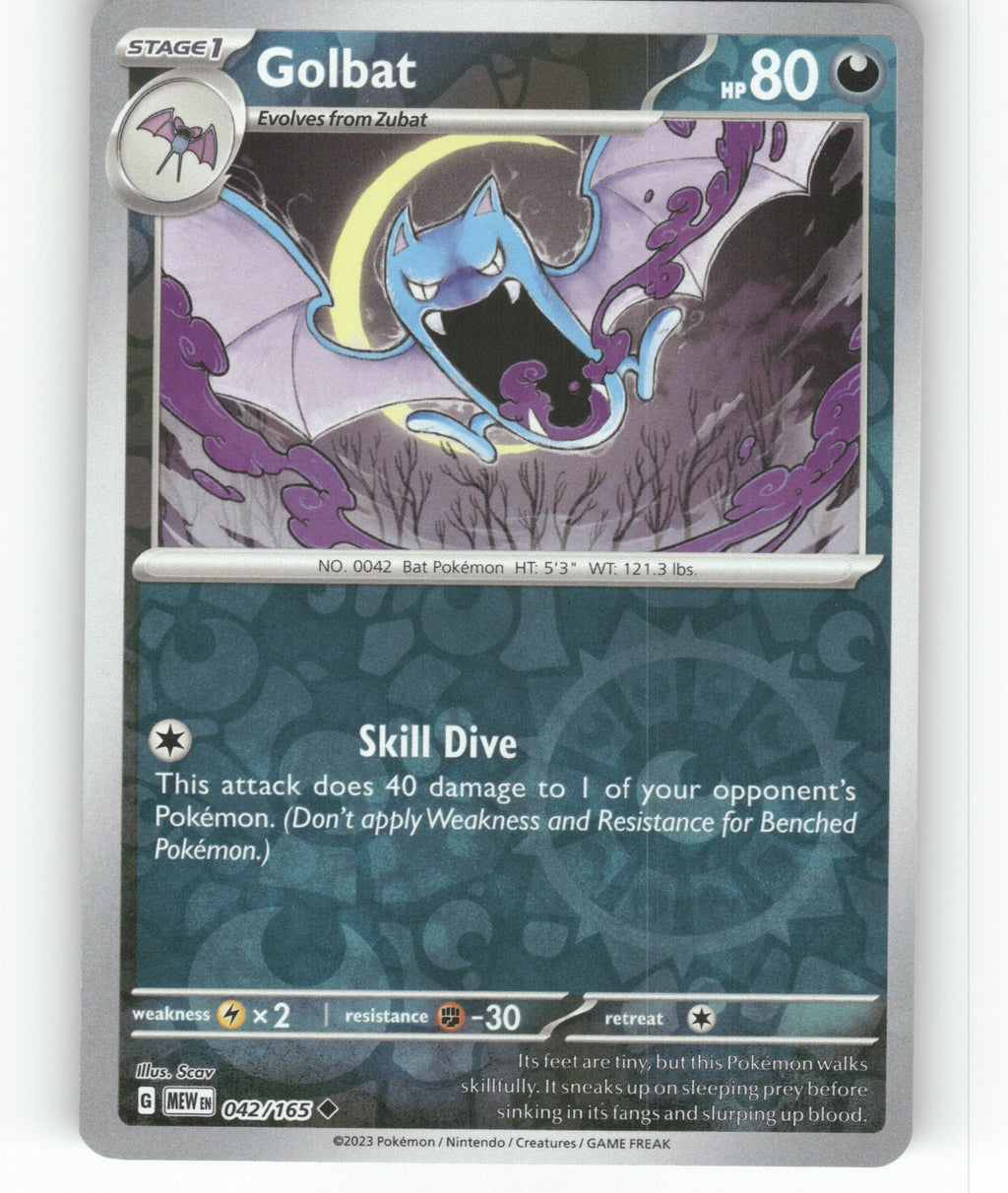 Golbat Reverse Holo Uncommon SV: Scarlet & Violet 151 042/165 NM