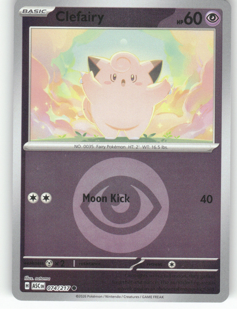 Clefairy (Energy Symbol Pattern) Reverse Holo Common ME: Ascended Heroes 074/217 NM