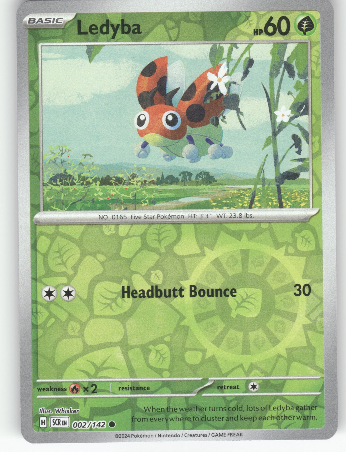 Ledyba Reverse Holo Common SV07: Stellar Crown 002/142 NM