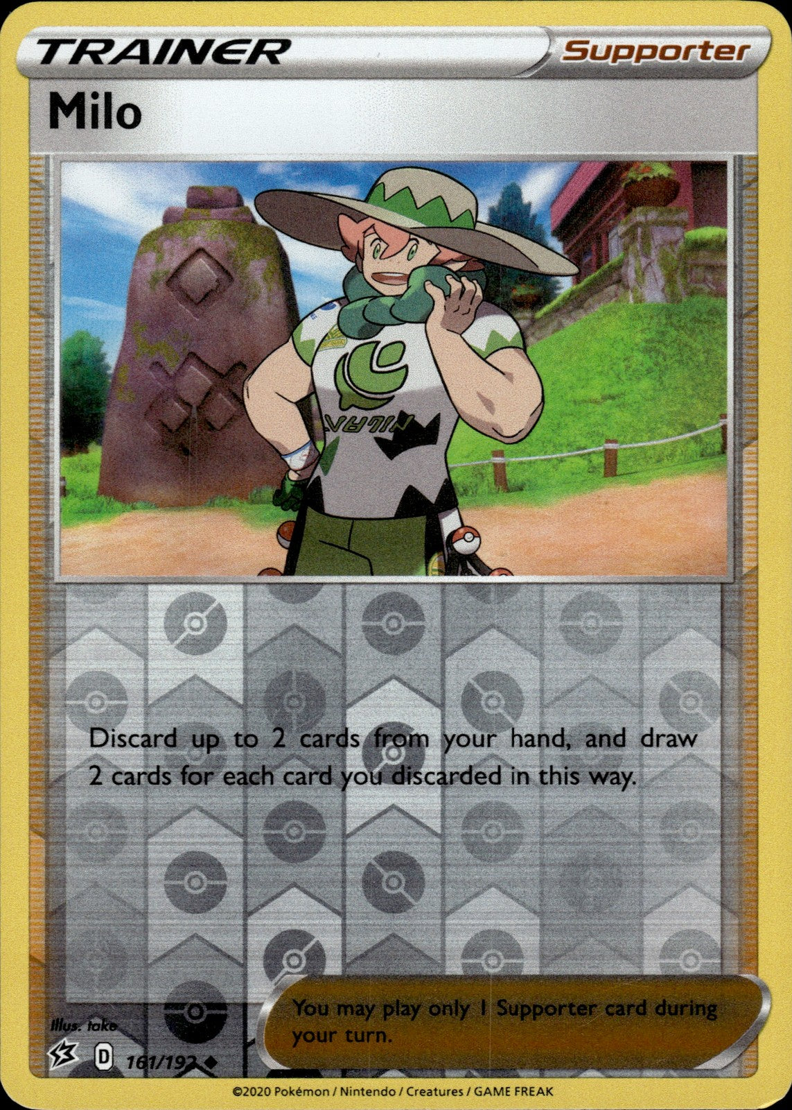 Milo Reverse Holo Uncommon SWSH02: Rebel Clash 161/192 NM