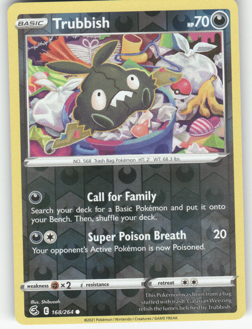 Trubbish Reverse Holo Common SWSH08: Fusion Strike 168/264 NM