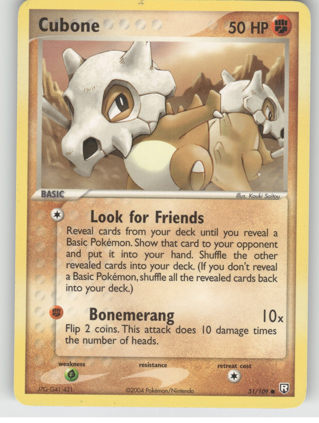 Cubone Common EX Team Rocket Returns 51/109 NM