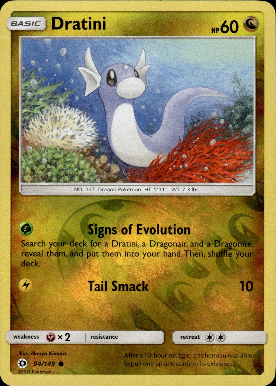 Dratini Reverse Holo Common SM Base Set 94/149 NM