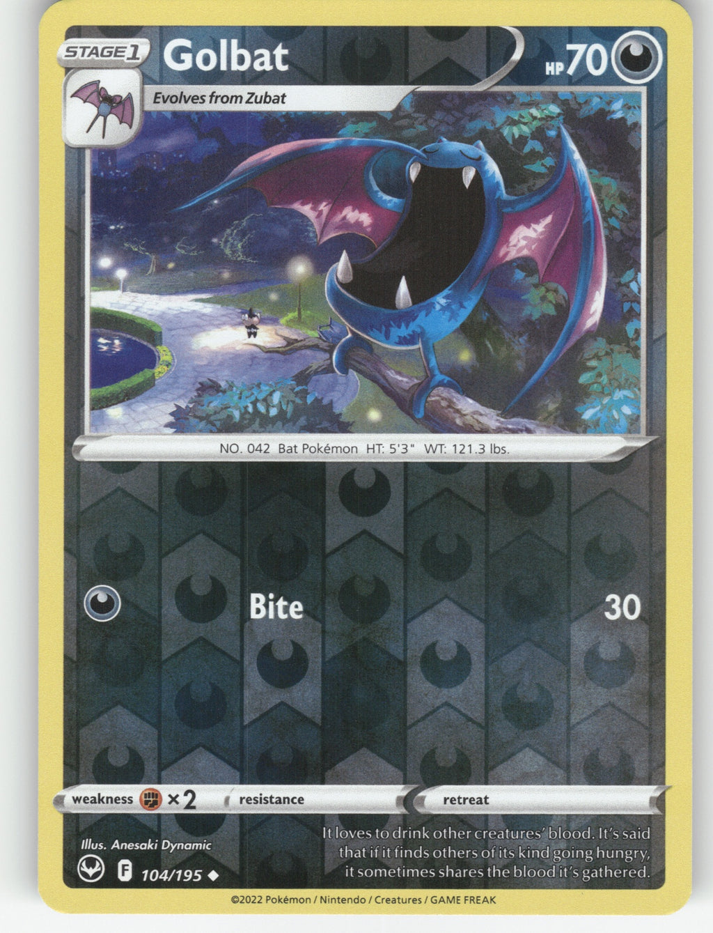 Golbat Reverse Holo Uncommon SWSH12: Silver Tempest 104/195 NM
