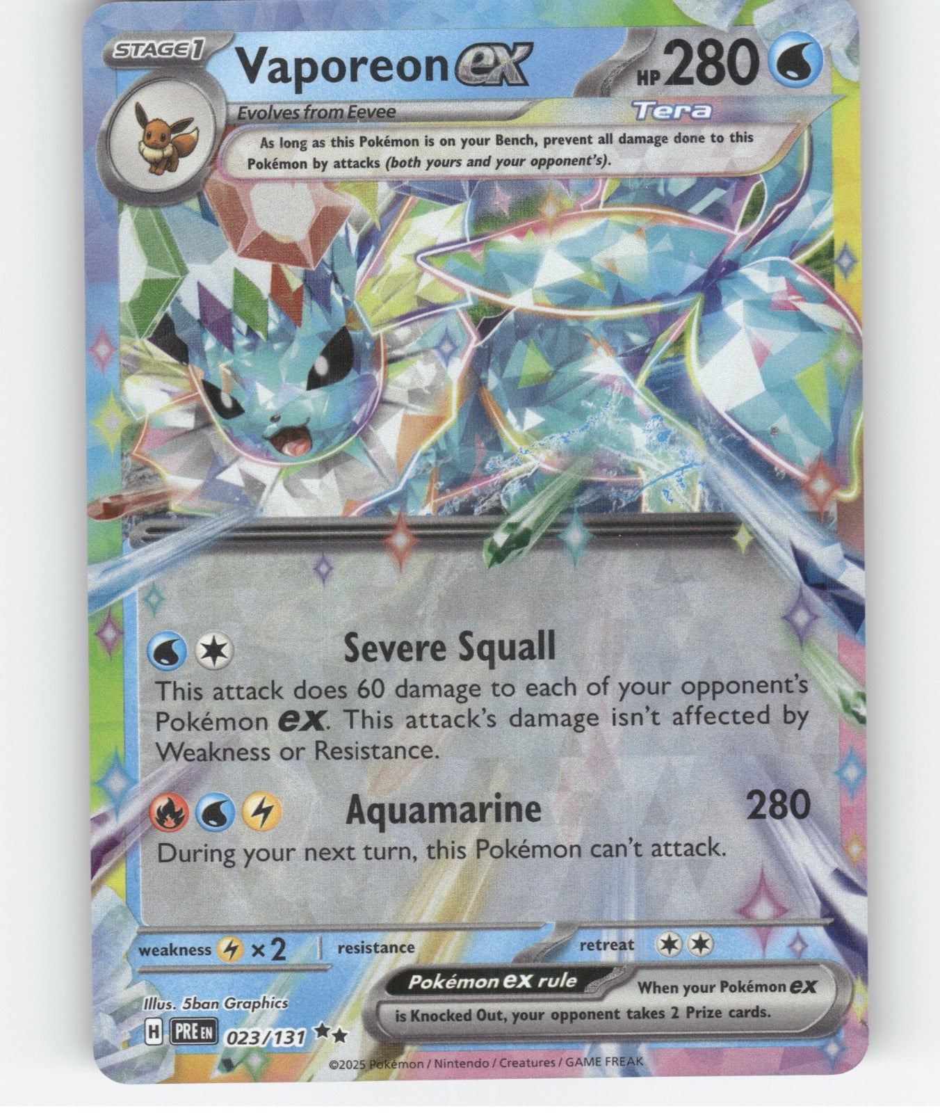 Vaporeon ex Holo Double Rare SV: Prismatic Evolutions 023/131 NM