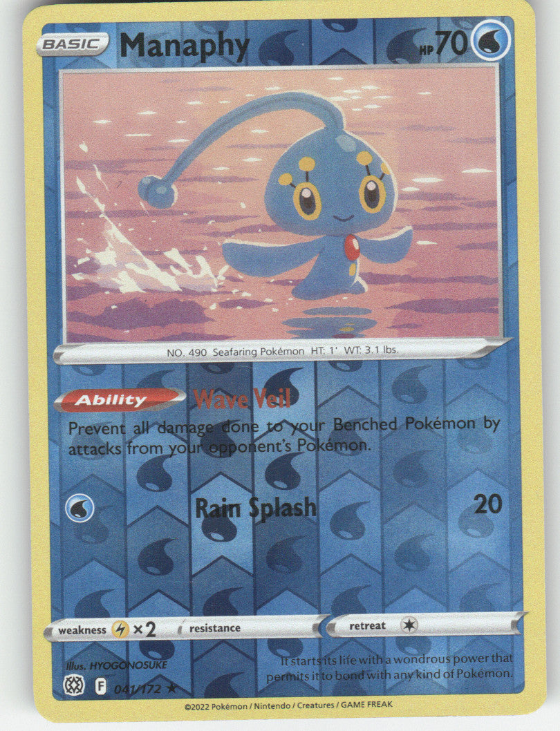 Manaphy Reverse Holo Rare SWSH09: Brilliant Stars 041/172 NM