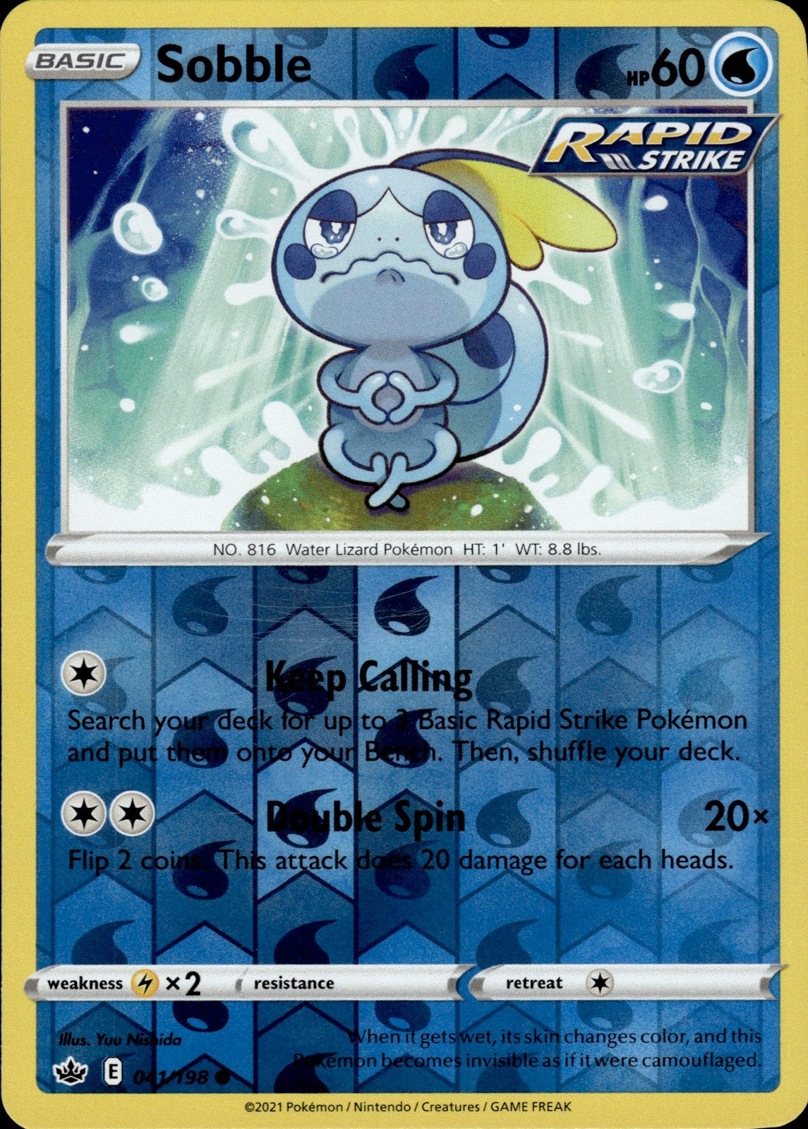 Sobble Reverse Holo Common SWSH06: Chilling Reign 041/198 NM