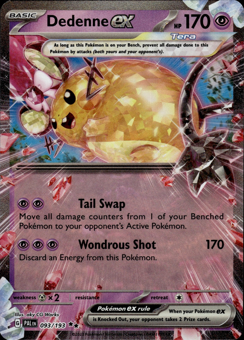 Dedenne ex Holo Double Rare SV02: Paldea Evolved 093/193 NM