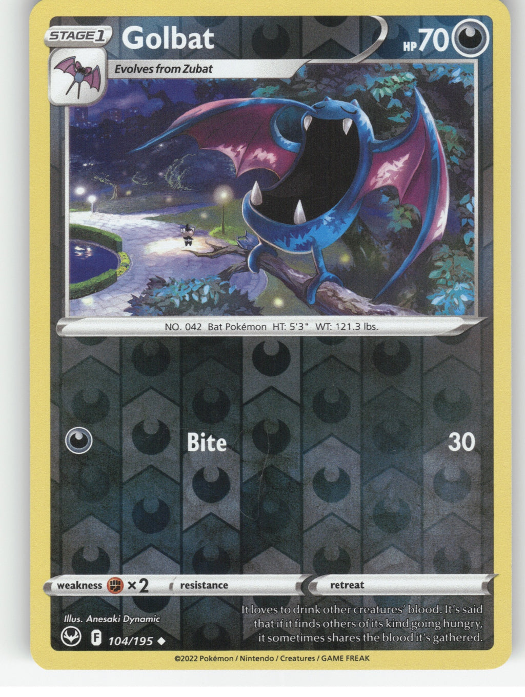 Golbat Reverse Holo Uncommon SWSH12: Silver Tempest 104/195 NM