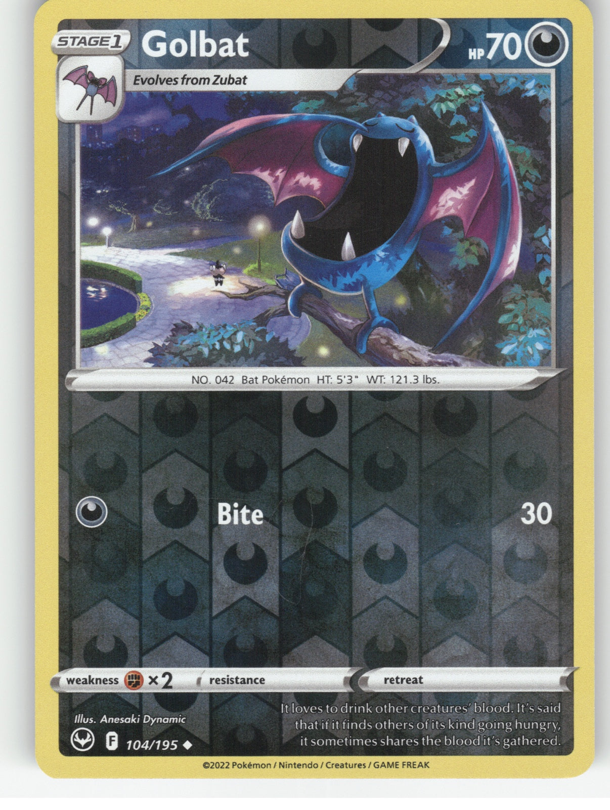 Golbat Reverse Holo Uncommon SWSH12: Silver Tempest 104/195 NM