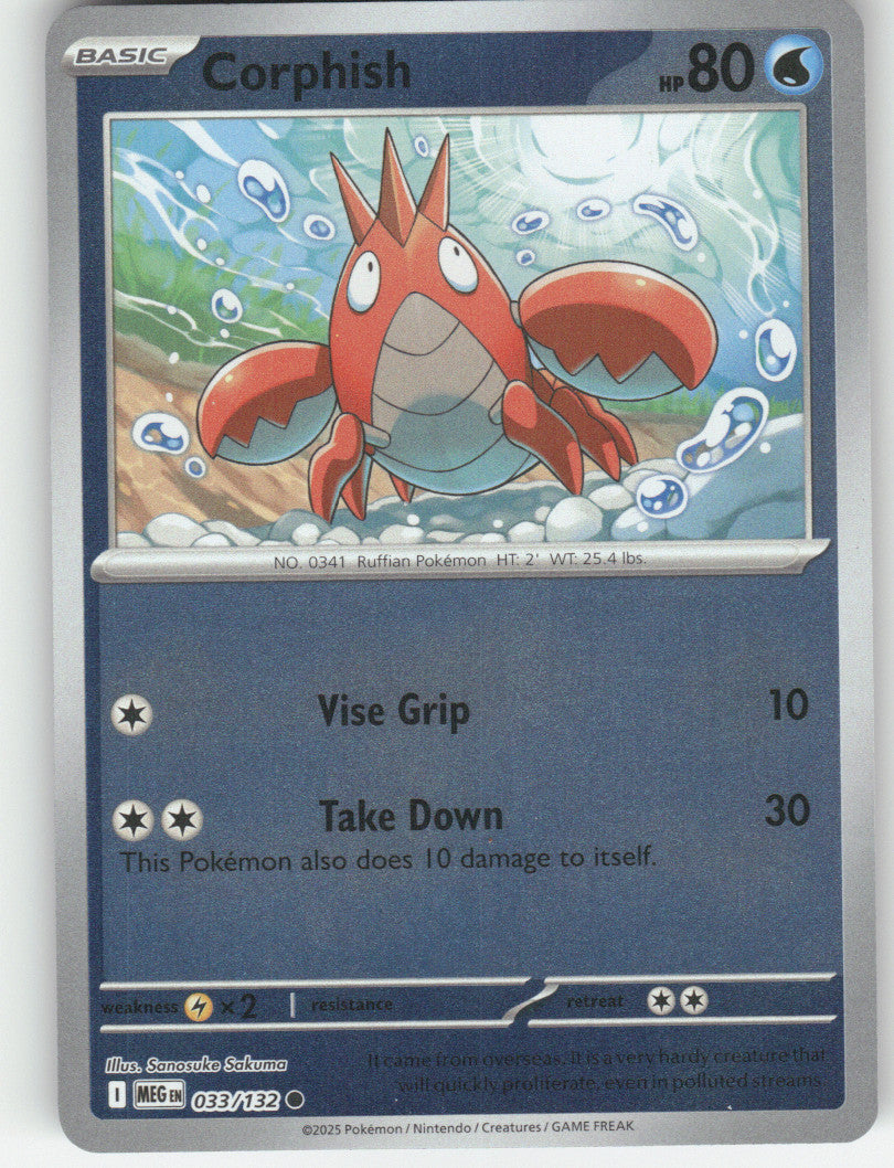 Corphish Reverse Holo Common ME01: Mega Evolution 033/132 NM