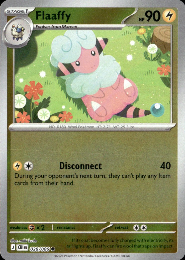 Flaaffy Reverse Holo Common ME04: Chaos Rising 028/086 NM