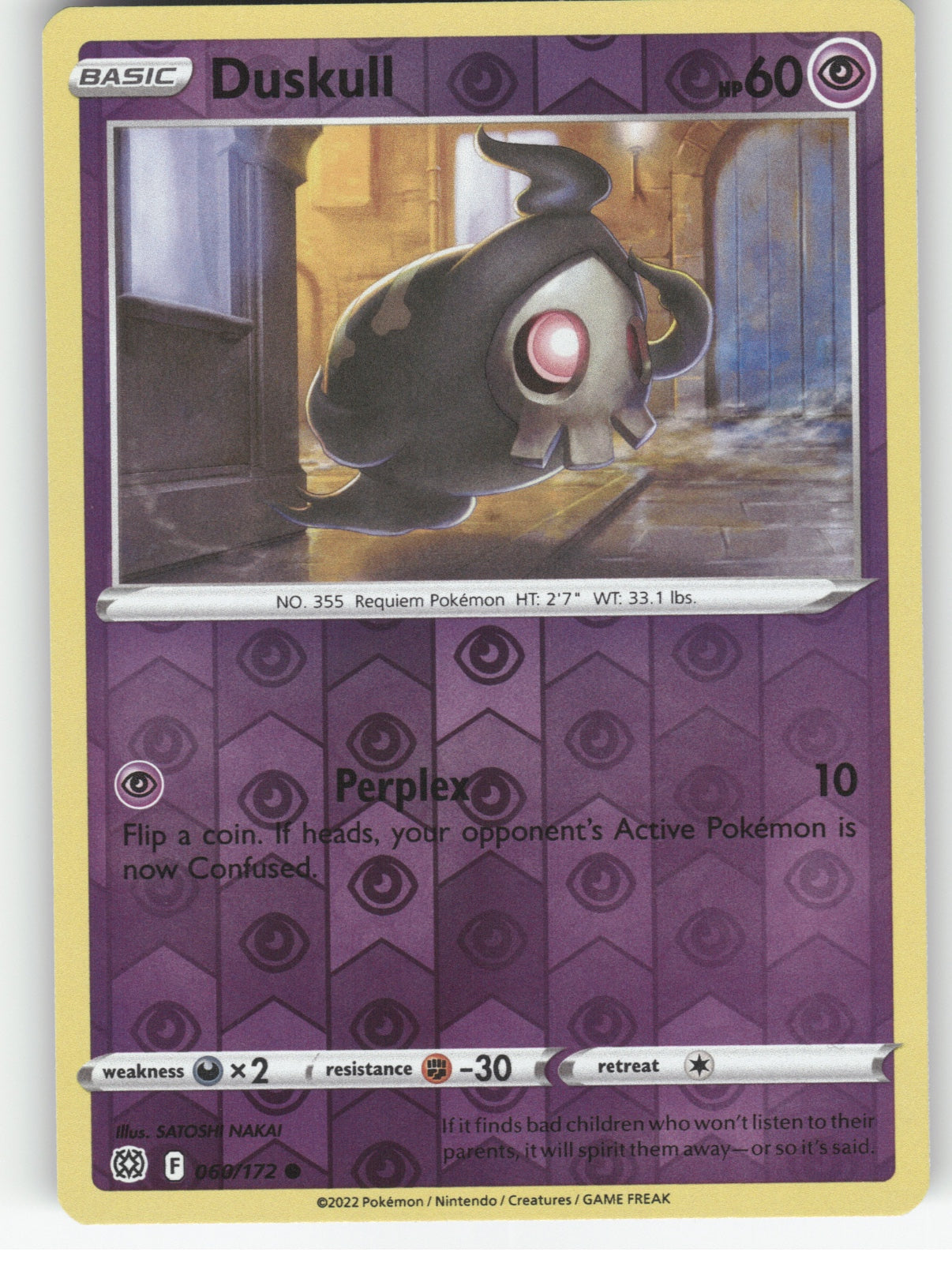 Duskull Reverse Holo Common SWSH09: Brilliant Stars 060/172 NM