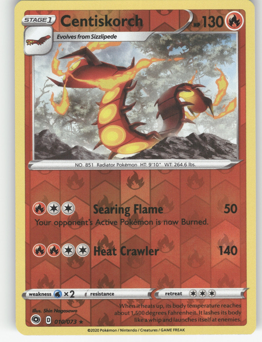 Centiskorch Reverse Holo Holo Rare Champion's Path 10/73 NM