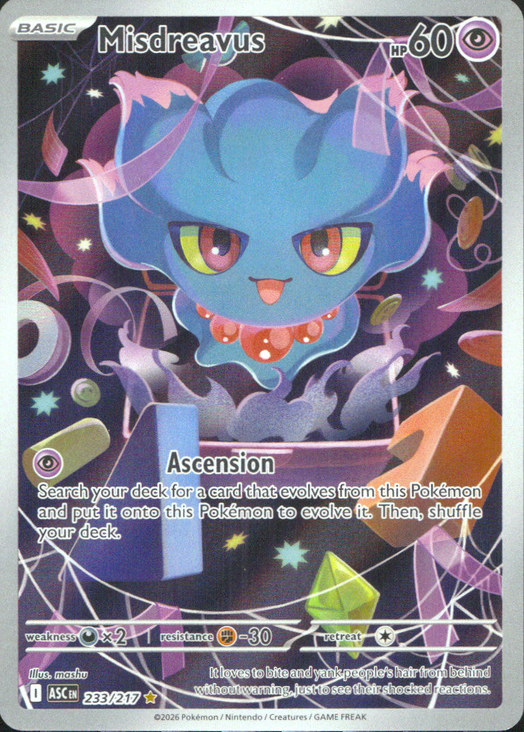 Misdreavus Holo Illustration Rare ME: Ascended Heroes 233/217 NM