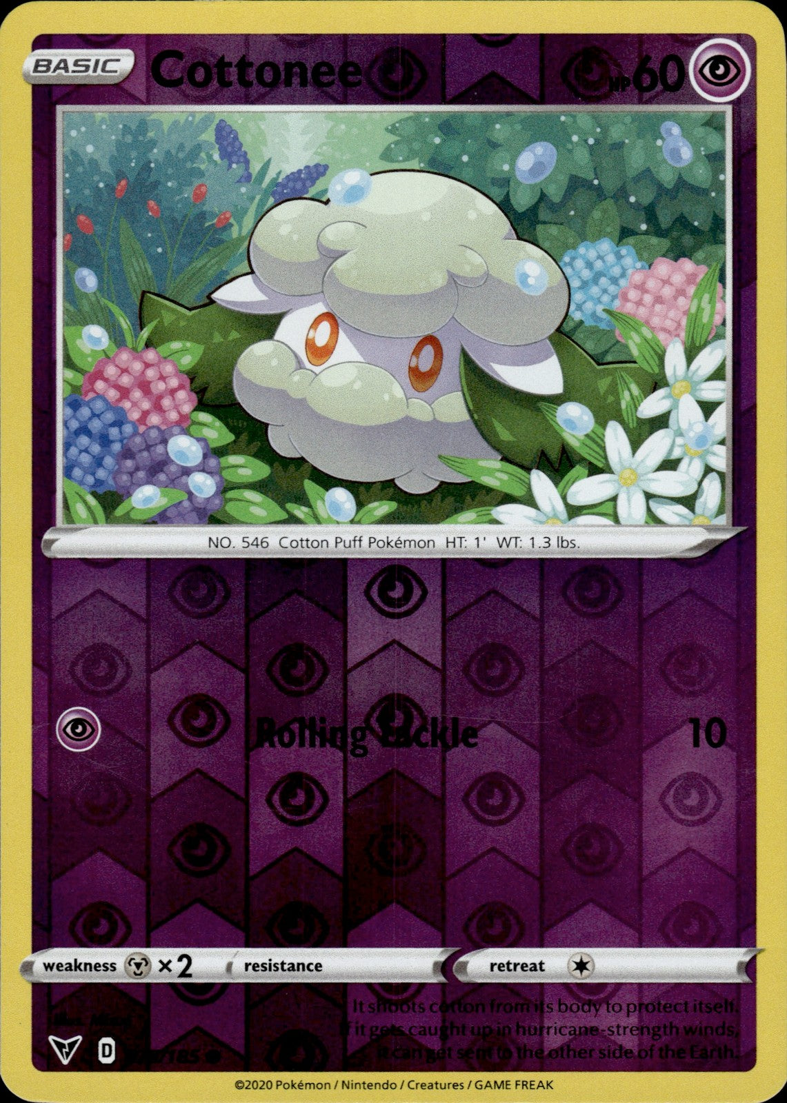 Cottonee Reverse Holo Common SWSH04: Vivid Voltage 075/185 NM