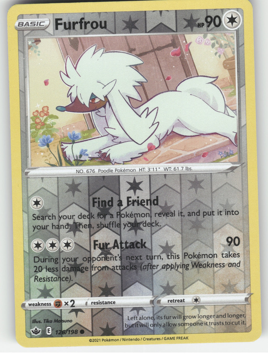 Furfrou Reverse Holo Common SWSH06: Chilling Reign 126/198 NM