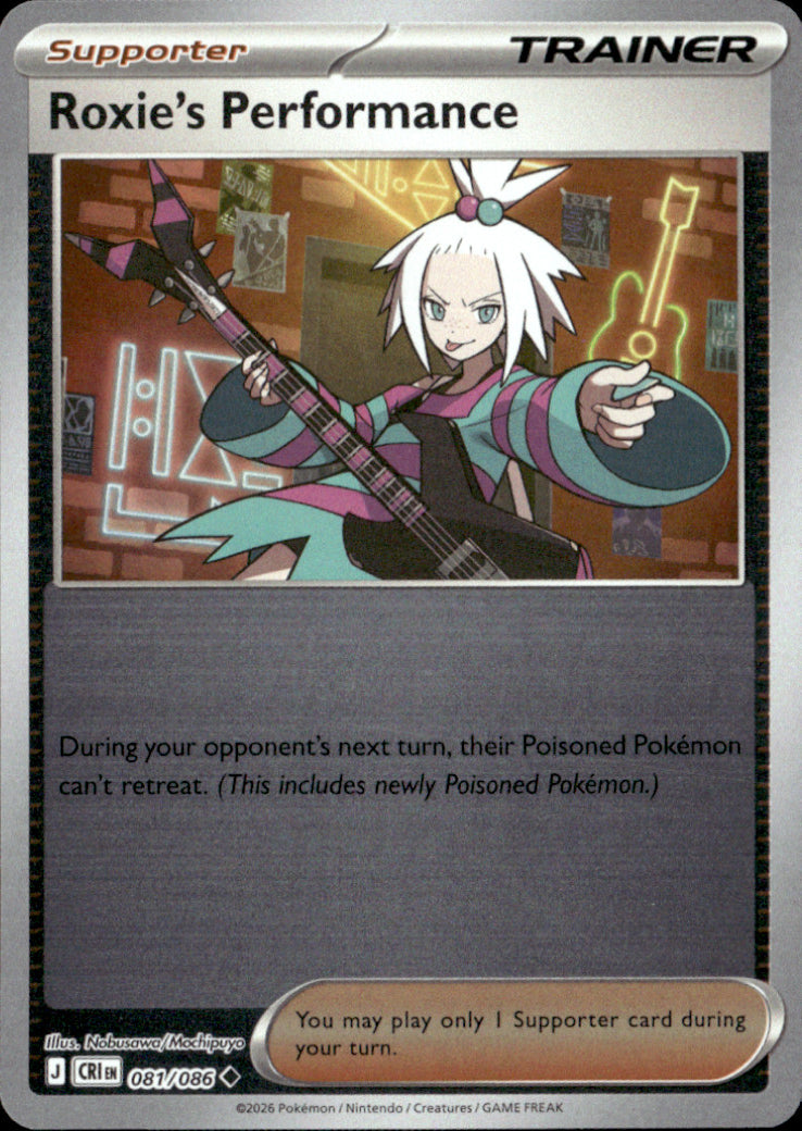 Roxie's Performance Reverse Holo Uncommon ME04: Chaos Rising 081/086 NM