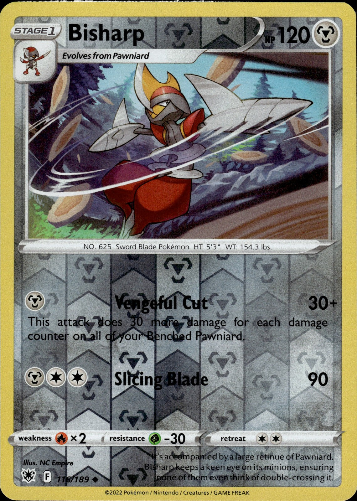 Bisharp Reverse Holo Uncommon SWSH10: Astral Radiance 116/189 NM
