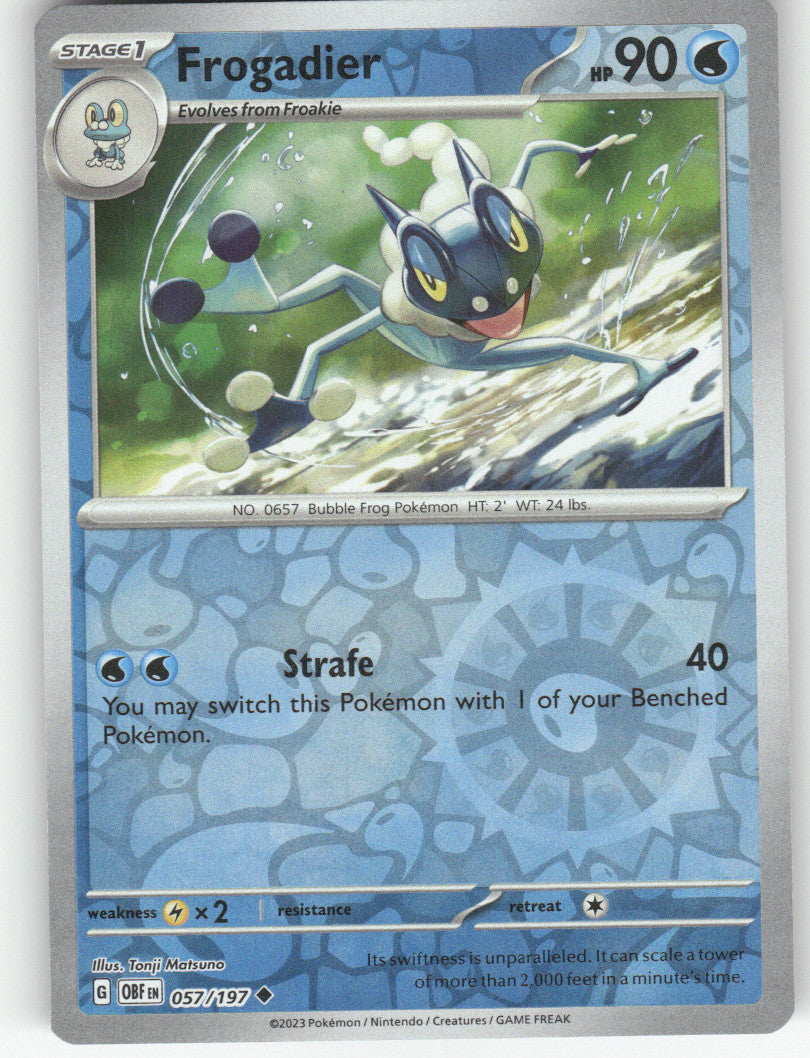 Frogadier Reverse Holo Uncommon SV03: Obsidian Flames 057/197 NM