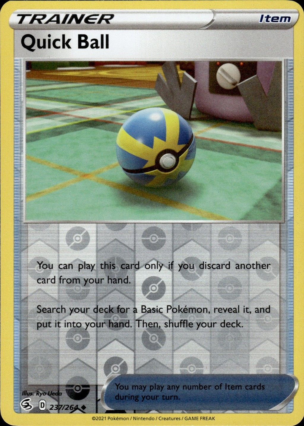 Quick Ball Reverse Holo Uncommon SWSH08: Fusion Strike 237/264 NM