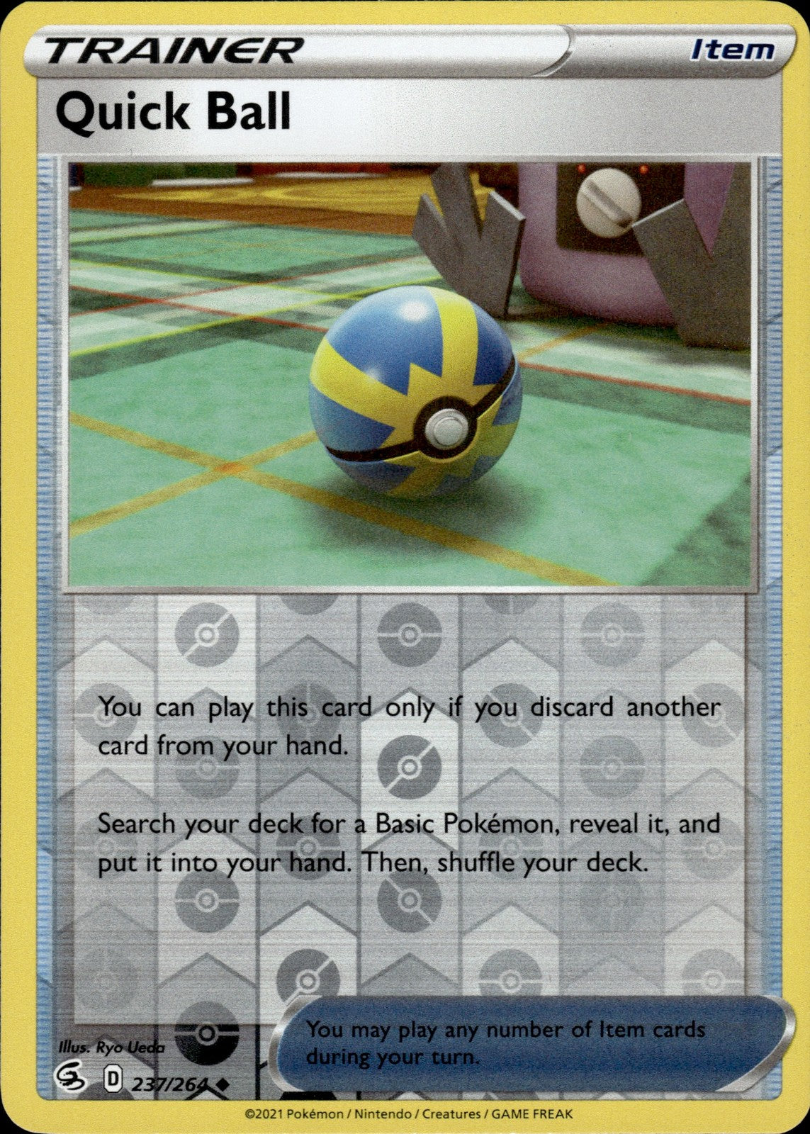 Quick Ball Reverse Holo Uncommon SWSH08: Fusion Strike 237/264 NM