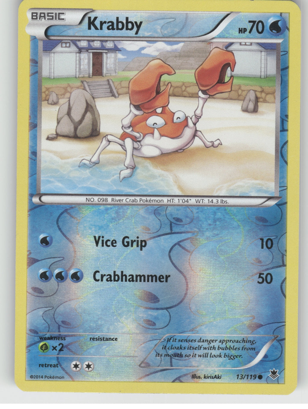 Krabby Reverse Holo Common XY - Phantom Forces 13/119 NM