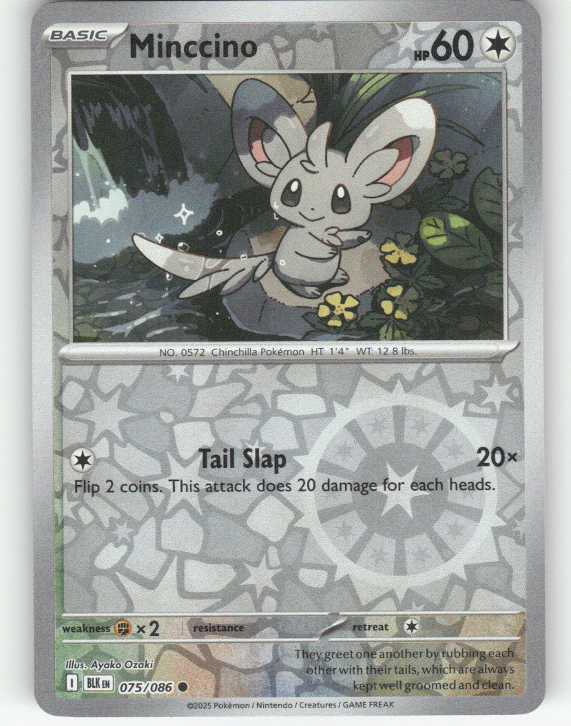 Minccino Reverse Holo Common SV: Black Bolt 075/086 NM