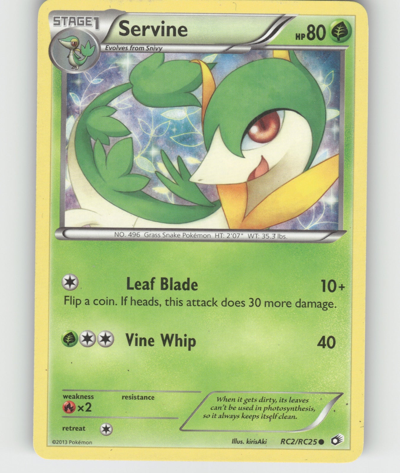Servine Holo Common Legendary Treasures: Radiant Collection RC2/RC25 NM