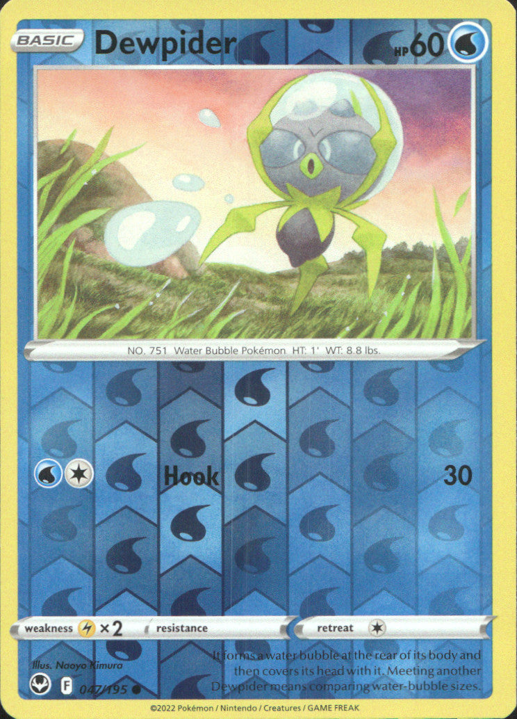 Dewpider Reverse Holo Common SWSH12: Silver Tempest 047/195 NM