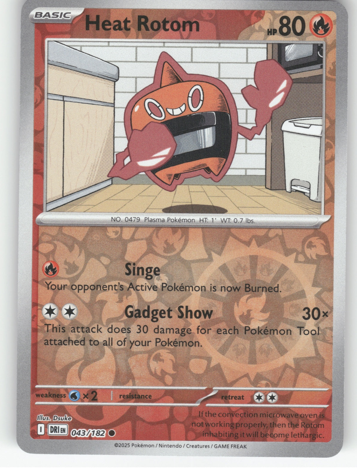 Heat Rotom Reverse Holo Common SV10: Destined Rivals 043/182 NM