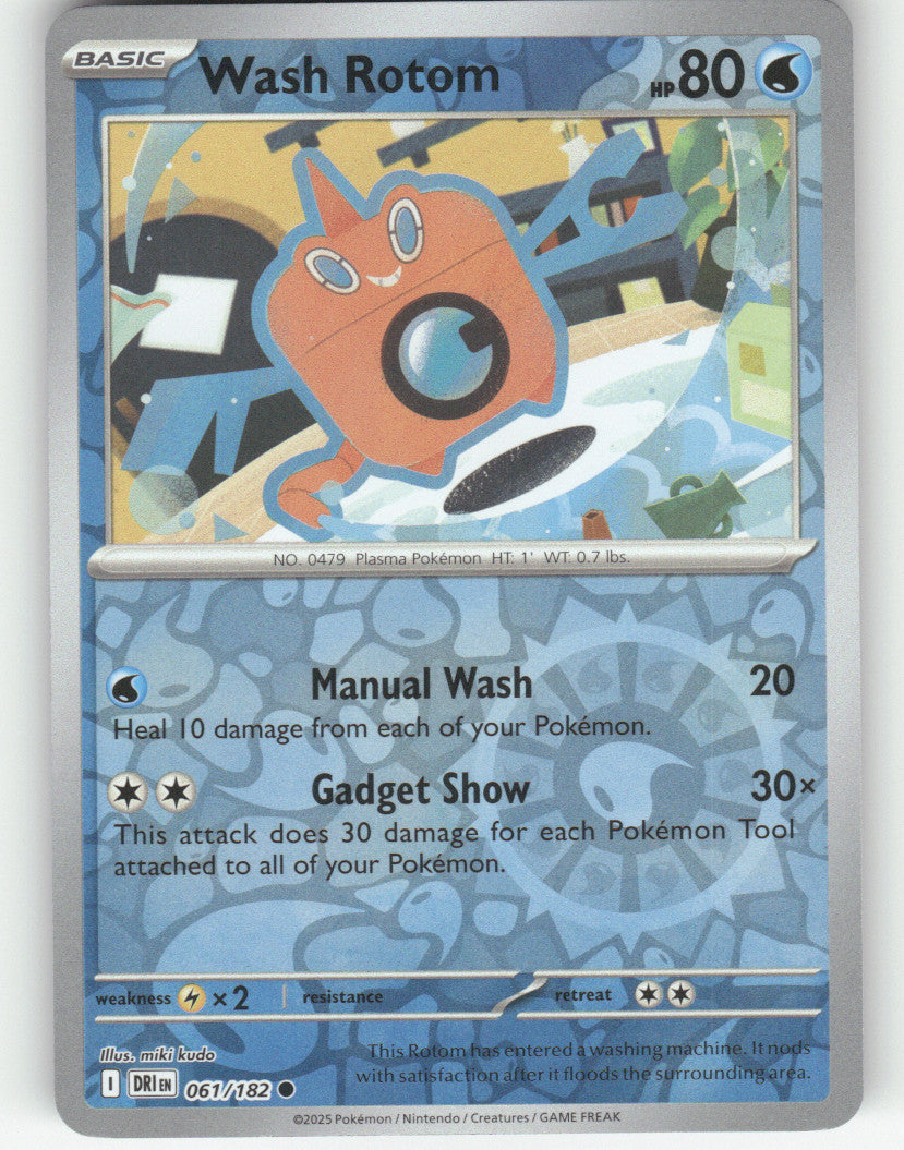Wash Rotom Reverse Holo Common SV10: Destined Rivals 061/182 NM