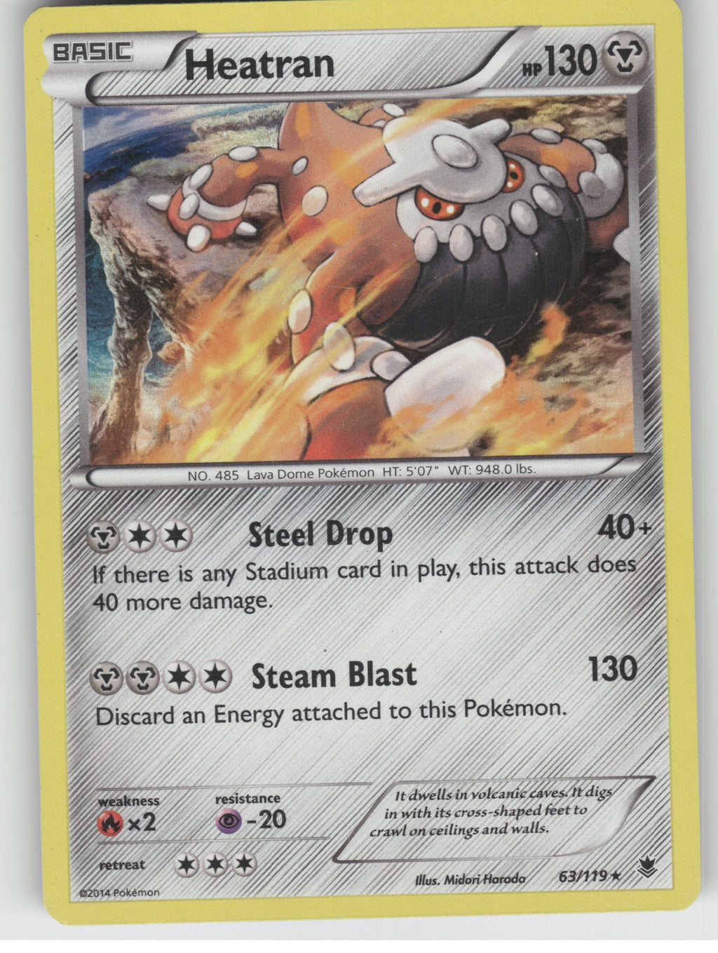 Heatran Holo Rare XY - Phantom Forces 63/119 NM