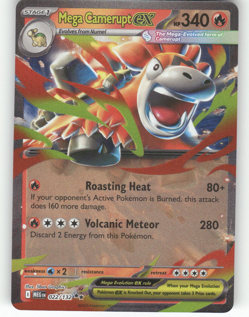 Mega Camerupt ex Holo Double Rare ME01: Mega Evolution 022/132 NM