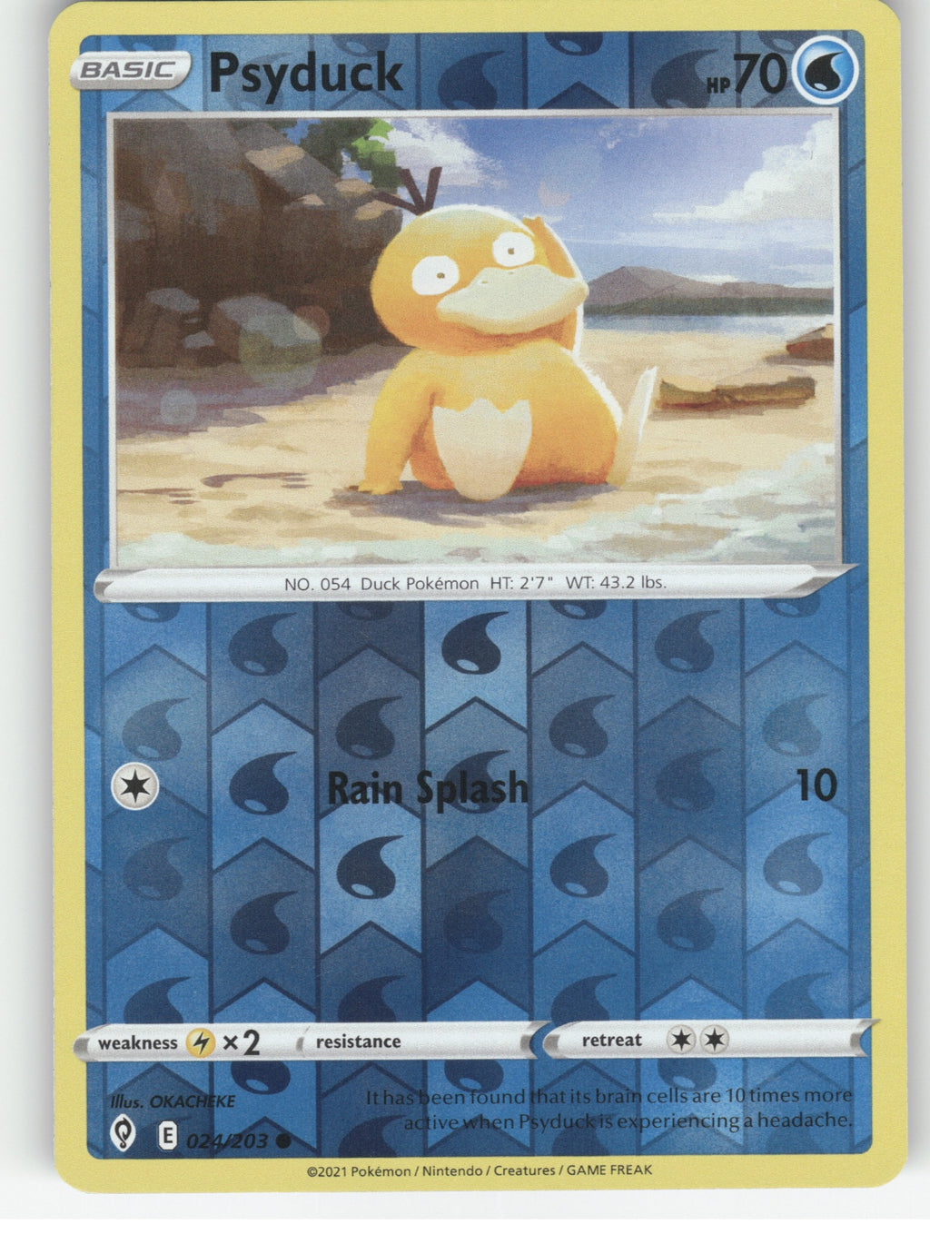 Psyduck Reverse Holo Common SWSH07: Evolving Skies 024/203 NM