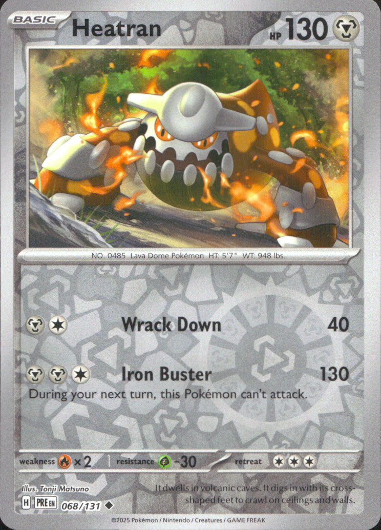 Heatran Reverse Holo Uncommon SV: Prismatic Evolutions 068/131 NM