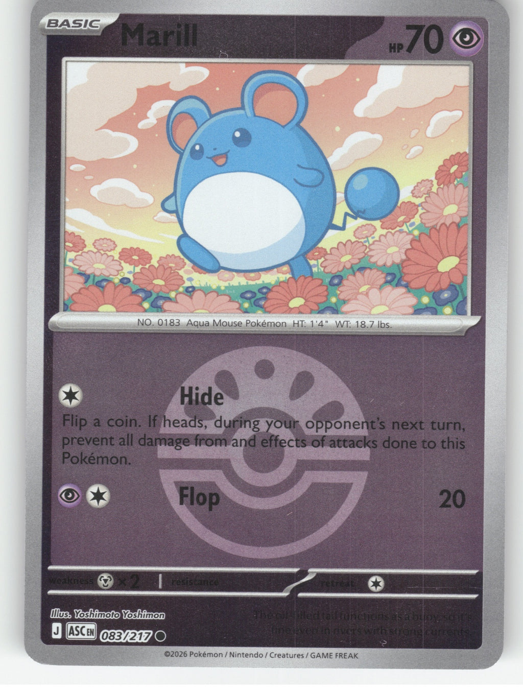 Marill - (Friend Ball) Reverse Holo Common ME: Ascended Heroes 083/217 NM