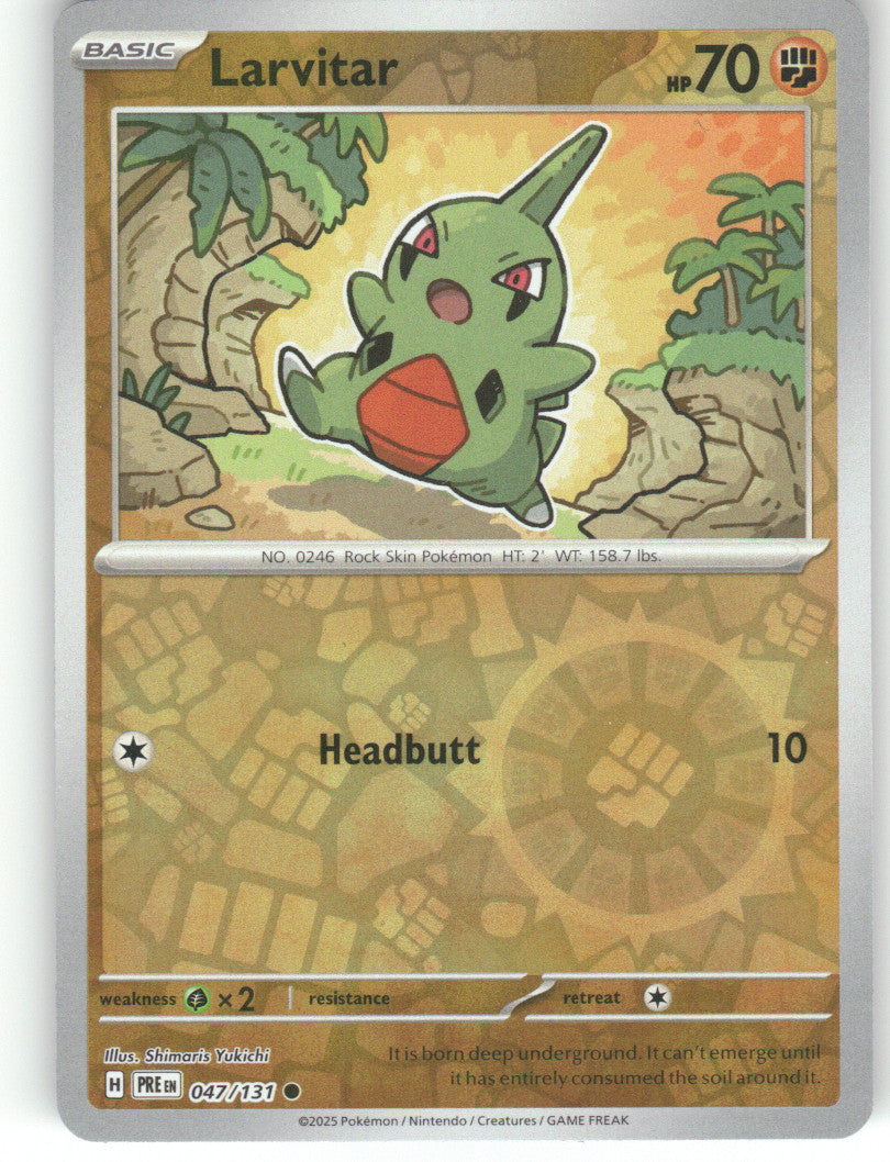 Larvitar Reverse Holo Common SV: Prismatic Evolutions 047/131 NM
