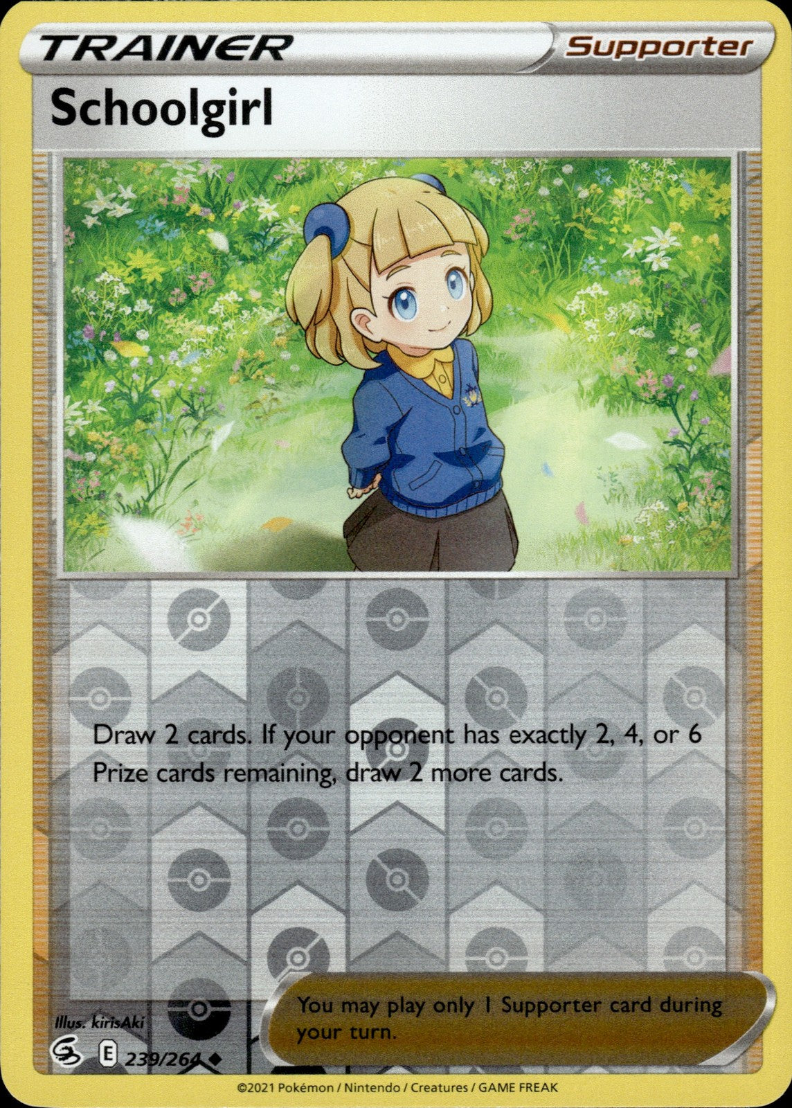 Schoolgirl Reverse Holo Uncommon SWSH08: Fusion Strike 239/264 NM