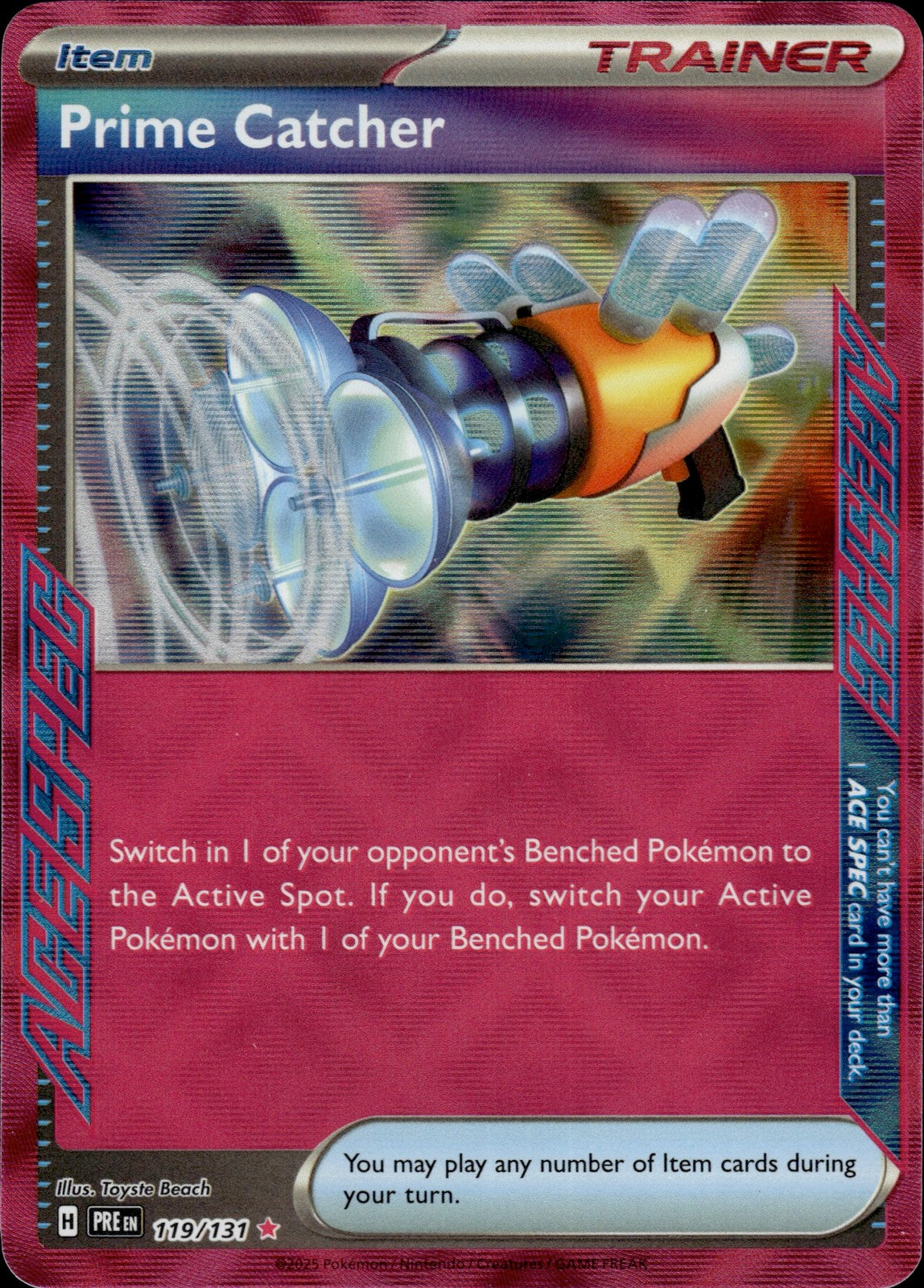 Prime Catcher Holo ACE SPEC Rare SV: Prismatic Evolutions 119/131 NM